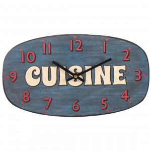 Vintage klok cuisine blauw